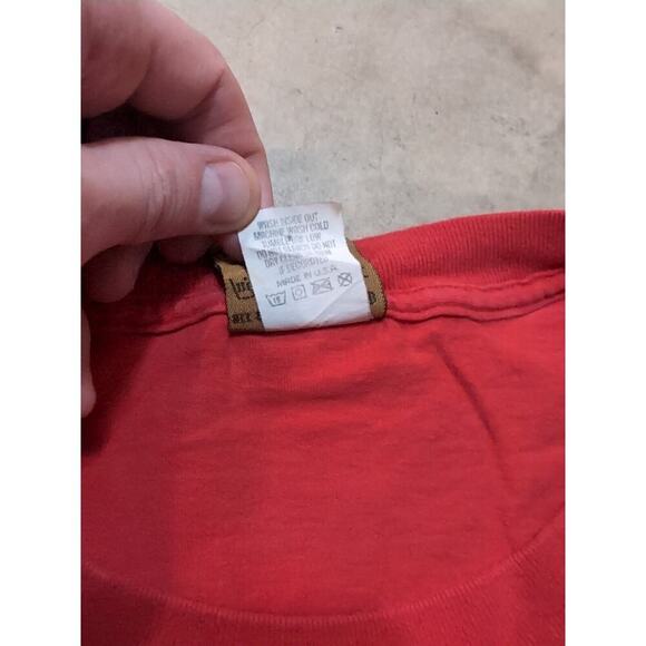 VTG Nutmeg Michael Jordan He's Back Mens XL Shirt Red USA Made - Picture 5 of 6